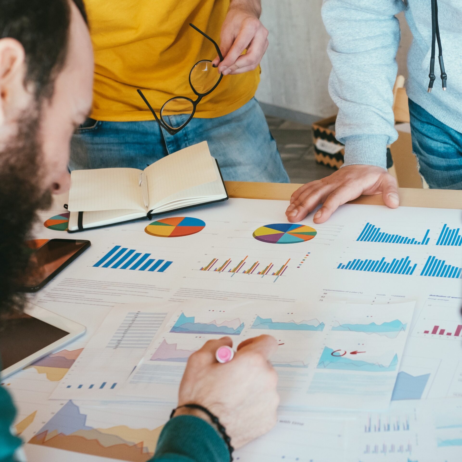business people working with charts and graphs. Strategy planning