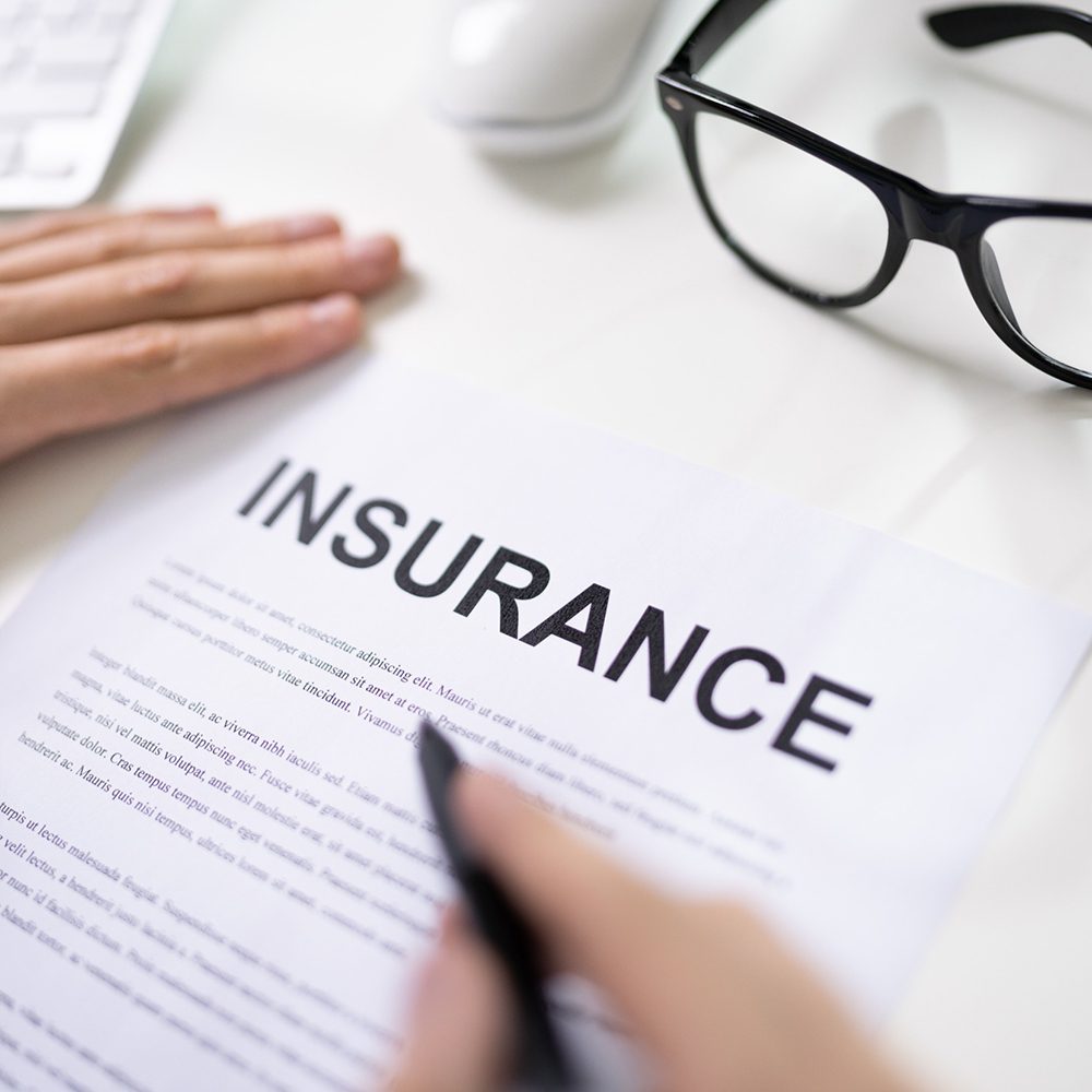 Insurance Policy Concept. Company Agent With Document<br />
