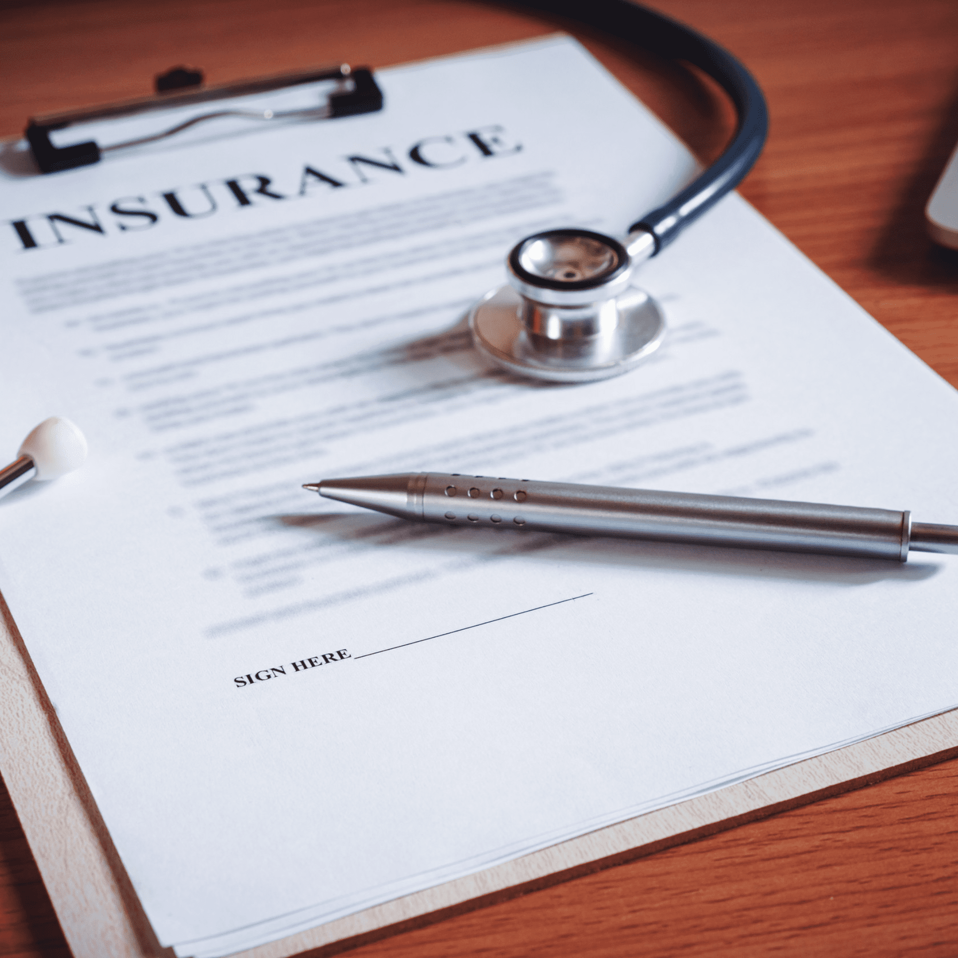 A close-up view of a health insurance documen